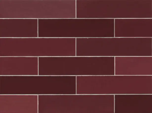 Color Art Brick - Sildebensfliser - Vægfliser – Burgundy