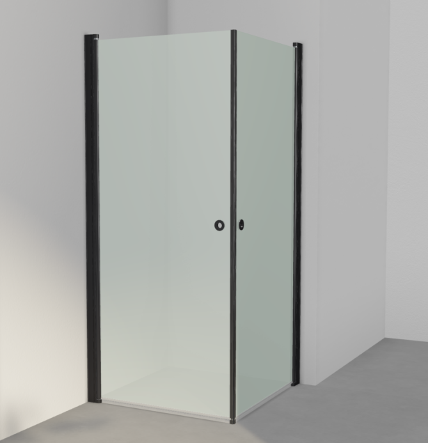 Bruseloesning Brusekabine Frostet Glas Sort HL Keramik