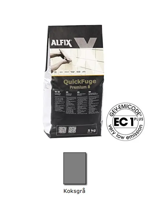 Alfix Quickfuge - Premium 8 - Koksgrå - HL Keramik Alfix Quickfuge Premium 8 Koksgraa HL Keramik