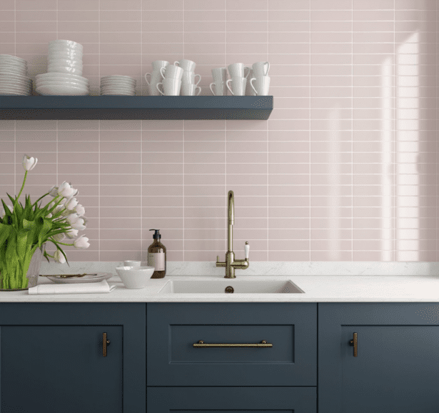 Vaegfliser Costa Nova Pink Stony Gloss 5x20 Miljoe Hl Keramik
