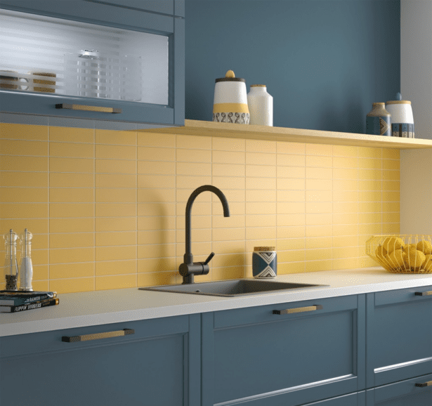 Vaegfliser Costa Nova Yellow Matt 5x20 Miljoe Hl Keramik