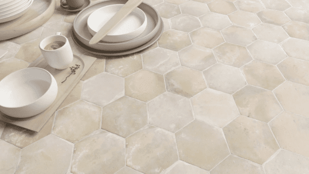 Hexagon Cottage Sand Mat 14x16 Miljoe Gulvflise Hl Keramik
