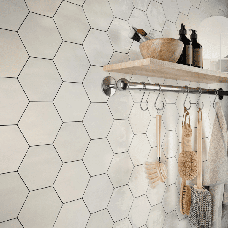 Hexagon Zellige White Glossy 108x124 Vaegfliser Miljoe Hl Keramik