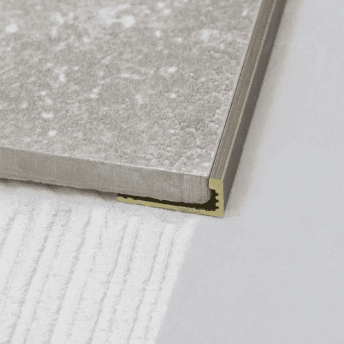 Afslutningsprofil til fliser antik messing lige