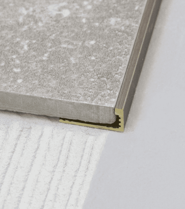 Afslutningsprofil til fliser antik messing lige