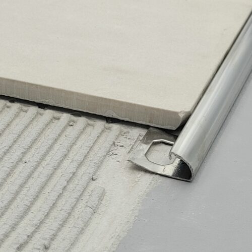 Afslutningsprofil til fliser blank staal kvart