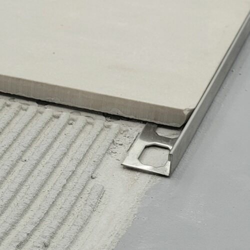 Afslutningsprofil til fliser blank staal lige