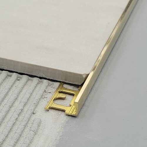 Afslutningsprofil til fliser messing poleret lige