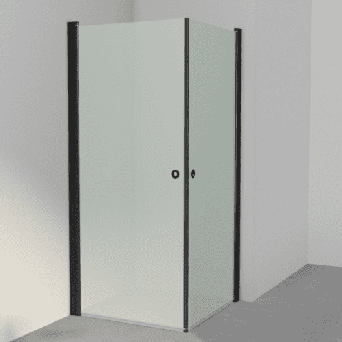 Bruseloesning-Linc-Angel-INR-Sort-Frostet-Glas-Uden-Pile-HL-Keramik Bruseloesning Brusekabine Frostet Glas Sort HL Keramik