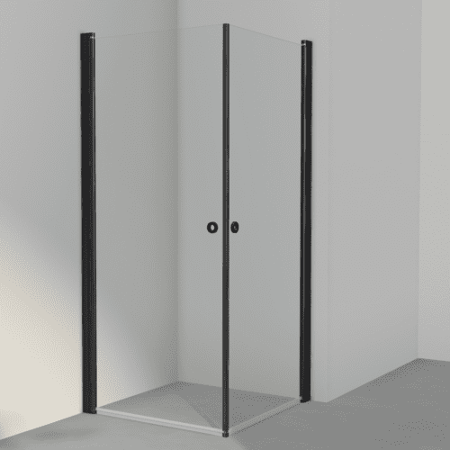 Bruseloesning-Linc-Angel-INR-Sort-Klar-Glas-Uden-Pile-HL-Keramik Bruseloesning Brusekabine Klar Glas Sort HL Keramik