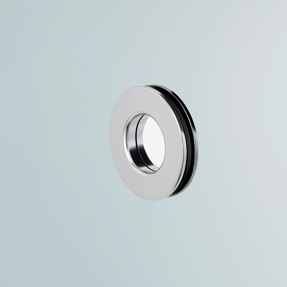 Brusevæg i glas - Frostet glas, poleret alu - HL Keramik Greb Brusekabine INR