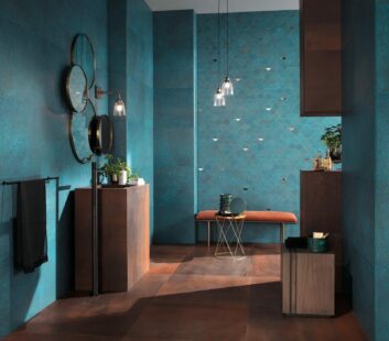 Blaa fliser metal look Blaze Verdigris Ceramiche Atlas Concorde HL Keramik - HL Keramik Blå fliser