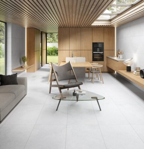 Neutrale beton look fliser