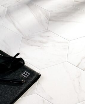 Hexagon klinker hvid marmor - Hex 25 Carrara - Codicer 95 - HL Keramik