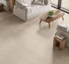 Storformat flise gulv beige fliser HL Keramik