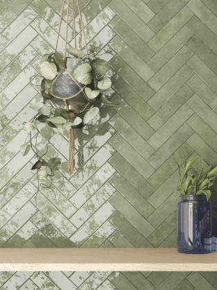 Vaegfliser Tribeca Sage Green Gloss 6x246 Miljoe Hl Keramik